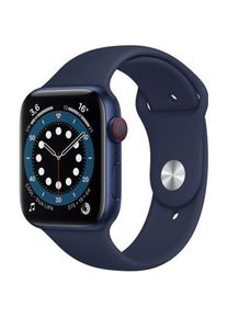Apple Watch (Series 6) GPS + Cellular 44 mm - Aluminium Blau - Milanaise Armband Blau