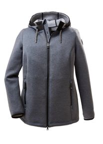 Große Größen Jacke aus Scuba-Qualität, mit Kapuze Gr. 44 blau für Damen