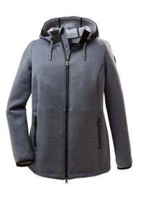 Große Größen Jacke aus Scuba-Qualität, mit Kapuze Gr. 54 blau für Damen