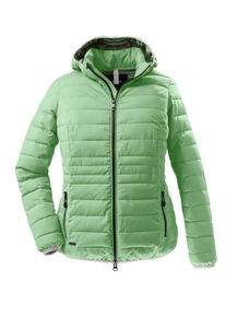 Große Größen Leichte Steppjacke mit abzippbarer Kapuze Gr. 46 grün für Damen