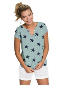 WITT Große Größen Jerseyshirt mit Sternenprint, aus Flammgarn Gr. 40 grün für Damen