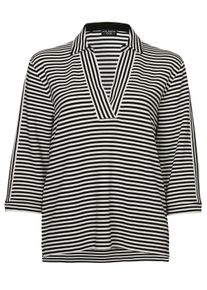 Via Appia Due Große Größen Sweatshirt mit Kragen und Allover-Streifenmuster Gr. 54 schwarz für Damen