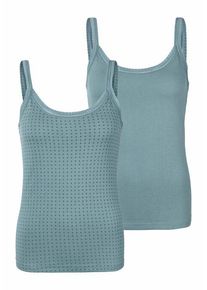 Lascana Unterhemd grün Gr. 32/34 für Damen. Mit tiefer Rundhals. Körpernah. Nachhaltig.