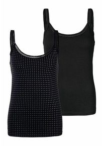 Lascana Unterhemd schwarz Gr. 40/42 für Damen. Mit tiefer Rundhals. Körpernah. Nachhaltig.