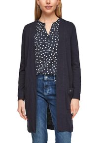 s.Oliver Große Größen Cardigan in Longform, verschlusslos Gr. 48 blau für Damen