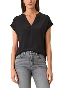 s.Oliver Große Größen Shirt mit Tunikaausschnitt, aus Viskosejersey Gr. M schwarz für Damen