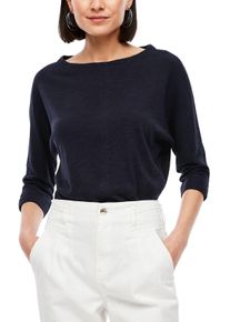 s.Oliver Große Größen T-Shirt mit U-Boot-Ausschnitt und 3/4-Arm Gr. 48 schwarz für Damen