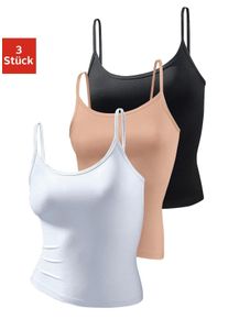 Vivance Große Größen Spaghettitop Gr. 40/42 beige/schwarz/weiß für Damen