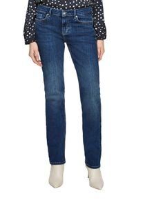 s.Oliver Große Größen Gerade Jeans im Used-Look, Five-Pocket-Form Gr. 46 blau für Damen