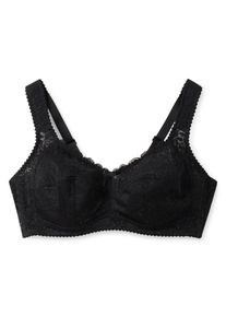 Große Größen BH ohne Bügel mit leicht transparenter Spitze Gr. 85E schwarz von sheego für Damen
