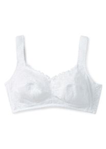 Große Größen BH ohne Bügel mit leicht transparenter Spitze Gr. 100B weiß von sheego für Damen