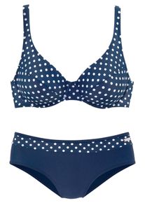 Lascana Große Größen Bügel-Bikini Gr. 46F blau/weiß für Damen