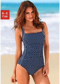 Lascana Große Größen Badeanzug Gr. 42B blau/weiß für Damen