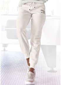 Buffalo Jogginghose weiß Gr. 32/34 für Damen. Mit Druck. Bequem. Nachhaltig.