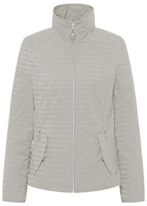 Lebek Große Größen Jacke mit Stehkragen, in Streifenstruktur Gr. 44 beige gestreift für Damen