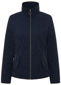 Lebek Große Größen Jacke mit Stehkragen, in Streifenstruktur Gr. 52 blau gestreift für Damen