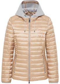 Lebek Große Größen Steppjacke im Materialmix, im 2-in-1-Look Gr. 40 beige für Damen