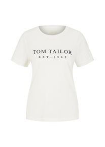 Tom Tailor Damen T-Shirt mit Stickerei, weiß, Print, Gr. XL