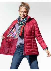 Walbusch Damen Stepp-Jacke Aquastop normale Größen Rot einfarbig wasserdicht