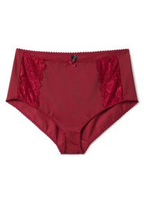 Große Größen Taillenslip mit transparenter Spitze Gr. 40 rot von sheego für Damen