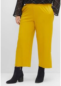 Große Größen Weite 7/8-Hose mit Schlupfbund und hohem Schlitz Gr. 52 gelb von sheego für Damen