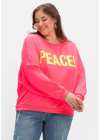 miss goodlife Große Größen Sweatshirt mit Neon-Frontprint, reine Baumwolle Gr. 42 pink für Damen