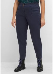 Große Größen Chinohose aus Twill, mit High-Waist-Bund Gr. 50 blau von sheego für Damen