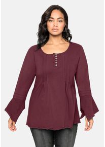 sheego by Joe Browns Große Größen Langarmshirt mit Ärmeln in Zipfelform Gr. 52/54 rot von sheego für Damen