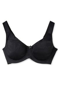 Große Größen Bügel-BH mit kleiner Zierschleife, breite Träger Gr. 100E schwarz von sheego für Damen
