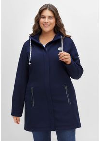 Große Größen Long-Softshelljacke Gr. 46 blau von sheego für Damen