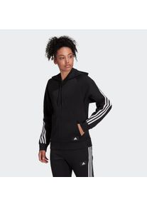 adidas Sportswear Große Größen Kapuzensweatjacke Gr. XL schwarz gestreift für Damen