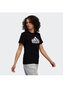 adidas Sportswear Große Größen T-Shirt Gr. M schwarz geblümt für Damen