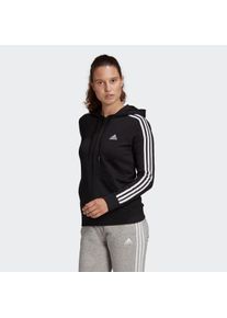 Adidas Große Größen Kapuzensweatjacke Gr. L schwarz gestreift für Damen