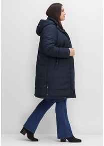 Große Größen Gesteppter Kurzmantel mit Kapuze Gr. 44 blau von sheego für Damen