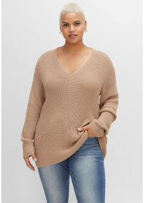 Große Größen Pullover mit Kaschmir, in leichter A-Linie Gr. 40/42 braun von sheego für Damen