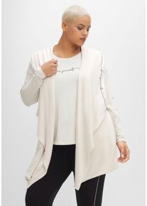 sheego by Joe Browns Große Größen Longstrickjacke mit Kapuze, in offener Zipfelform Gr. 56/58 weiß von sheego für Damen