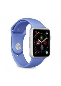 Apple Watch (Series 4) 44 mm - Aluminium Silber - Armband Sportarmband Blau
