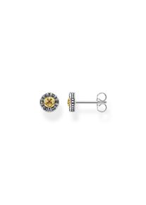 Thomas Sabo Ohrstecker Kreuz schwarze Steine gold