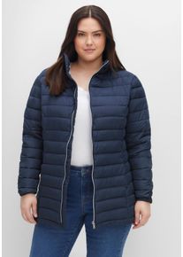 Große Größen Steppjacke mit Stehkragen und Teilungsnähten Gr. 54 blau von sheego für Damen