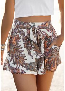 Lascana Strandshorts mehrfarbig Gr. 34 für Damen. Mit Bindeband. Figurumspielend