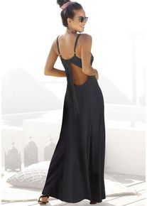 s.Oliver Maxikleid schwarz Gr. 34 für Damen. Mit Rundhals. Figurumspielend. Nachhaltig.