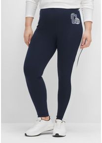 Große Größen Leggings im College-Stil, in Knöchellänge Gr. 42 blau von sheego für Damen