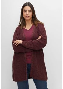 Große Größen Longstrickjacke in A-Linie, offene Form Gr. 48/50 rot von sheego für Damen