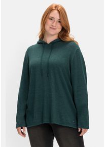 Große Größen Pullover mit zweifarbiger Kapuze Gr. 40/42 grün von sheego für Damen