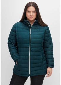 Große Größen Steppjacke mit Stehkragen und Teilungsnähten Gr. 40 grün von sheego für Damen