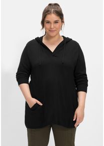 Große Größen Pullover mit Kaschmir und leichter A-Linie Gr. 48/50 schwarz von sheego für Damen