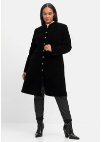 sheego by Joe Browns Große Größen Kurzmantel mit Rautenstruktur und Samtoptik Gr. 40 schwarz von sheego für Damen