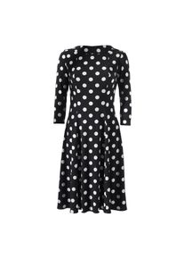 Swing Polka Dots-Kleid, 34 - Schwarz/Weiß, aus Polyester
