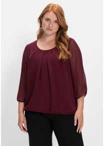 Große Größen Tunika aus Chiffon, mit gelegten Falten am Ausschnitt Gr. 48/50 rot von sheego für Damen