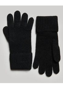 Superdry Damen Gerippte Essential Handschuhe Schwarz - Größe: 1Größe